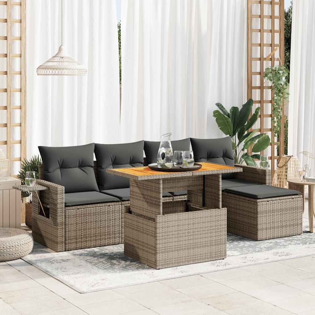 Sofasæt Til Haven 6 Dele Med Hynder Polyrattan - Variant 3327140