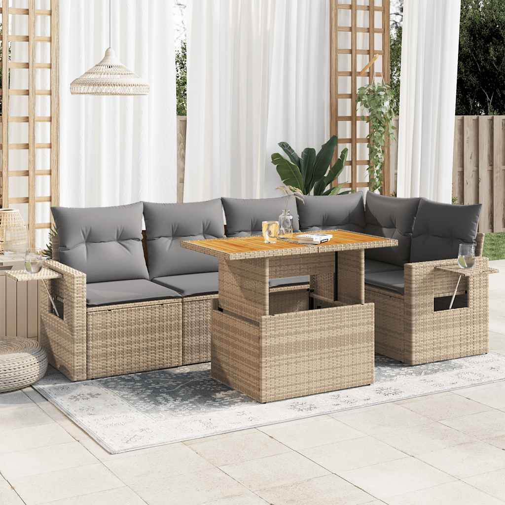 Sofasæt Til Haven 6 Dele Med Hynder Polyrattan - Variant 3327153