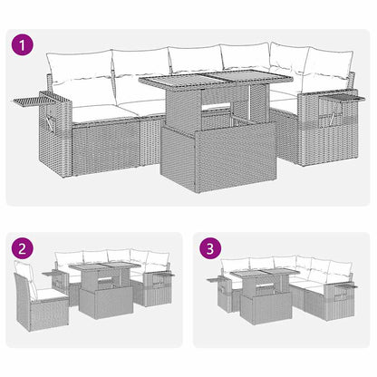 Sofasæt til Haven 6 Dele med Hynder Polyrattan Grå - billede 12