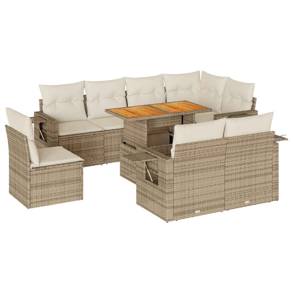 Sofasæt Til Haven 9 Dele Med Hynder Polyrattan - Billede 2