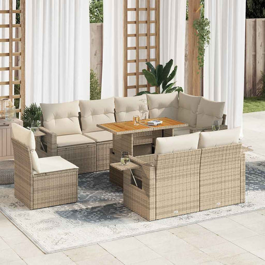 Sofasæt Til Haven 9 Dele Med Hynder Polyrattan - Hovedbillede