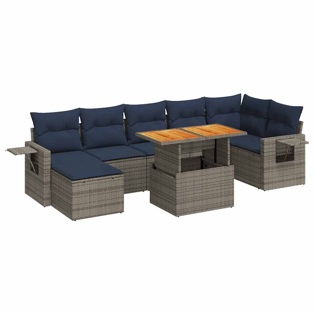 Sofasæt til Haven 8 Dele med Hynder Polyrattan Grå - billede 2