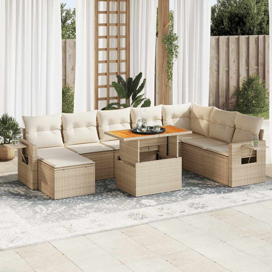 Sofasæt Til Haven 9 Dele Med Hynder Polyrattan - Hovedbillede