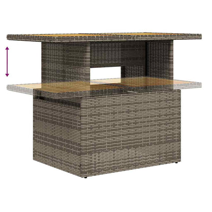 Loungesæt til Haven 11 Dele med Hynder Polyrattan Grå - billede 9