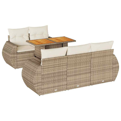 Sofasæt Til Haven 6 Dele Med Hynder Polyrattan - Billede 2