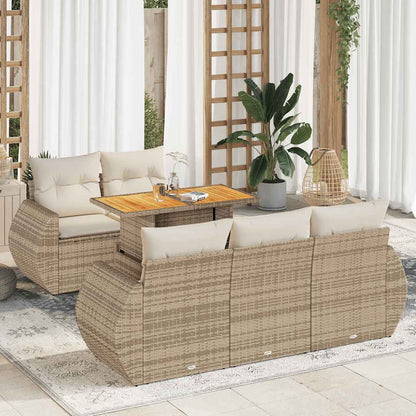 Sofasæt Til Haven 6 Dele Med Hynder Polyrattan - Hovedbillede