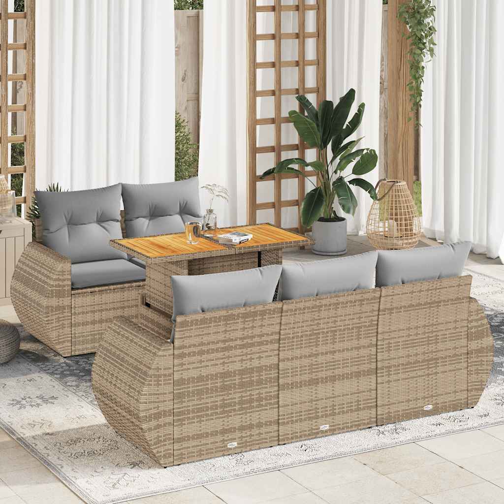 Sofasæt Til Haven 6 Dele Med Hynder Polyrattan - Variant 3327216