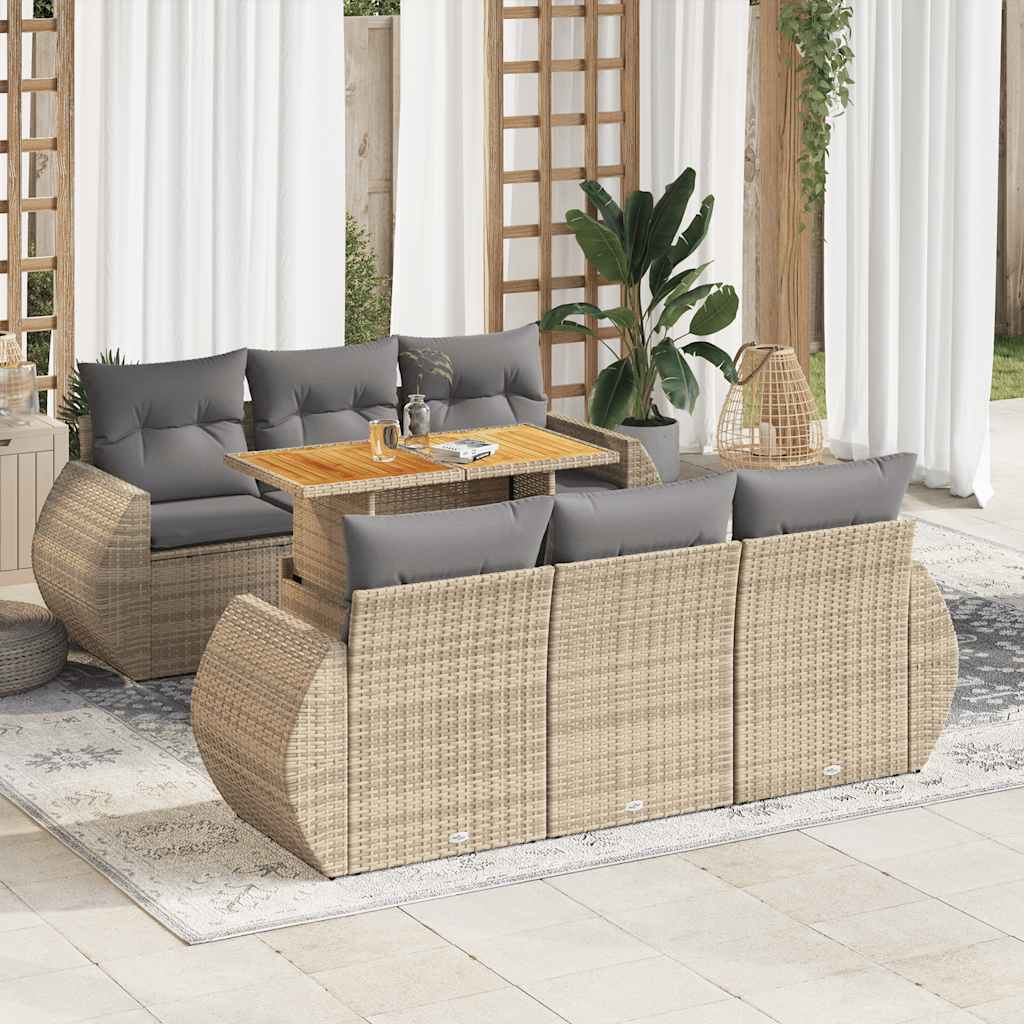 Sofasæt Til Haven 7 Dele Med Hynder Polyrattan - Variant 3327223