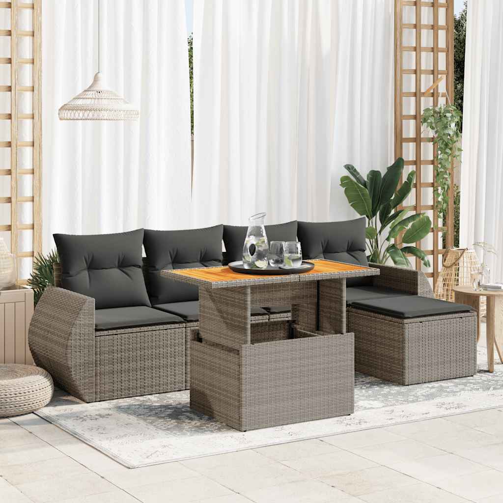 Sofasæt Til Haven 6 Dele Med Hynder Polyrattan - Variant 3327252