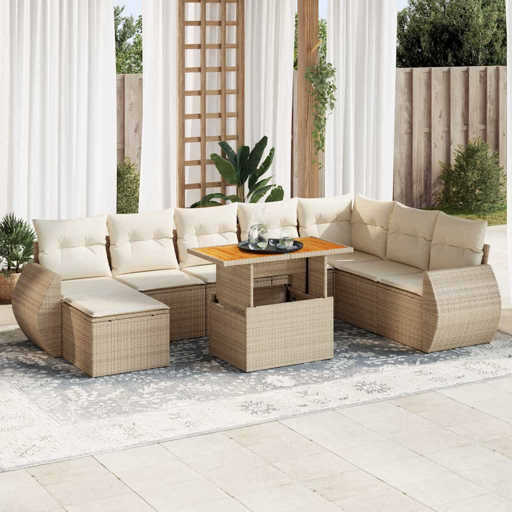 Sofasæt Til Haven 9 Dele Med Hynder Polyrattan - Hovedbillede