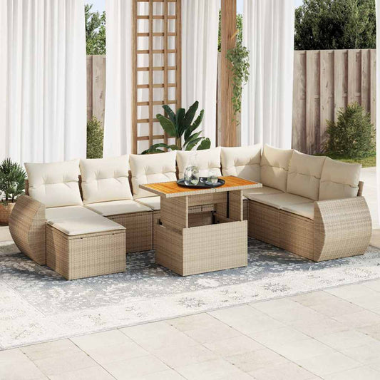 Sofasæt Til Haven 9 Dele Med Hynder Polyrattan - Hovedbillede