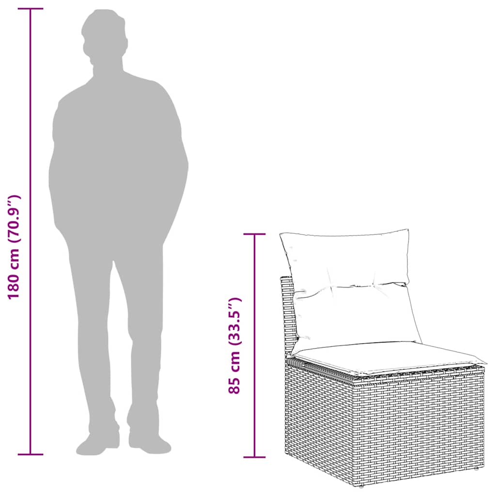Sofasæt Til Haven 6 Dele Med Hynder Polyrattan - Billede 16