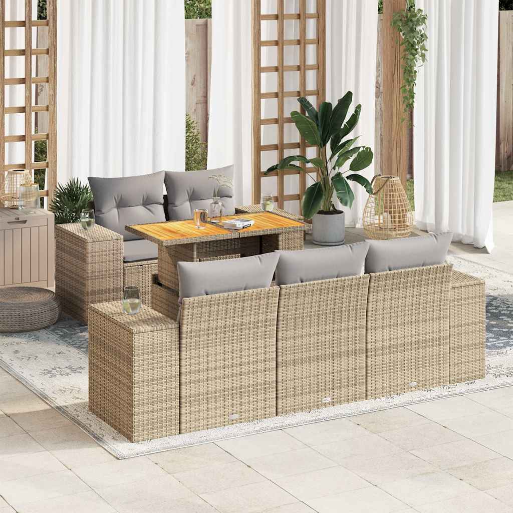 Sofasæt Til Haven 6 Dele Med Hynder Polyrattan - Variant 3327328