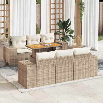 Sofasæt Til Haven 7 Dele Med Hynder Polyrattan - Hovedbillede