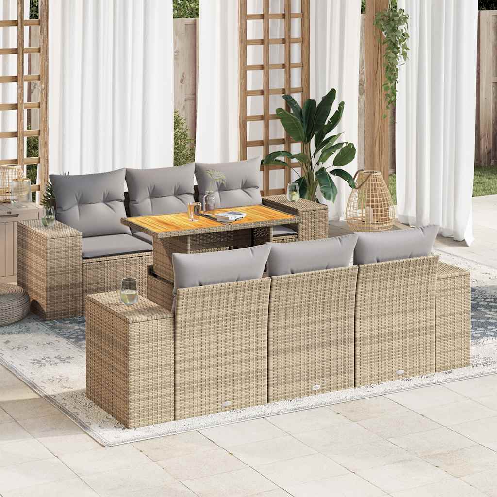Sofasæt Til Haven 7 Dele Med Hynder Polyrattan - Variant 3327335