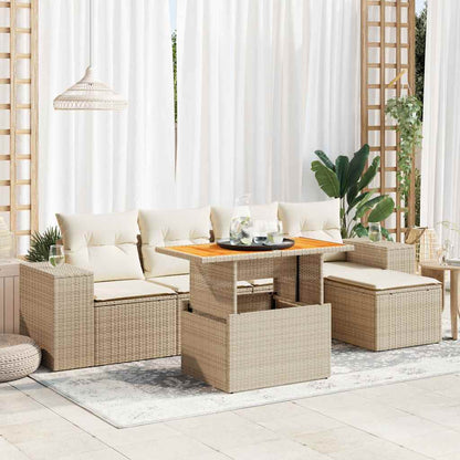 Sofasæt Til Haven 6 Dele Med Hynder Polyrattan - Hovedbillede