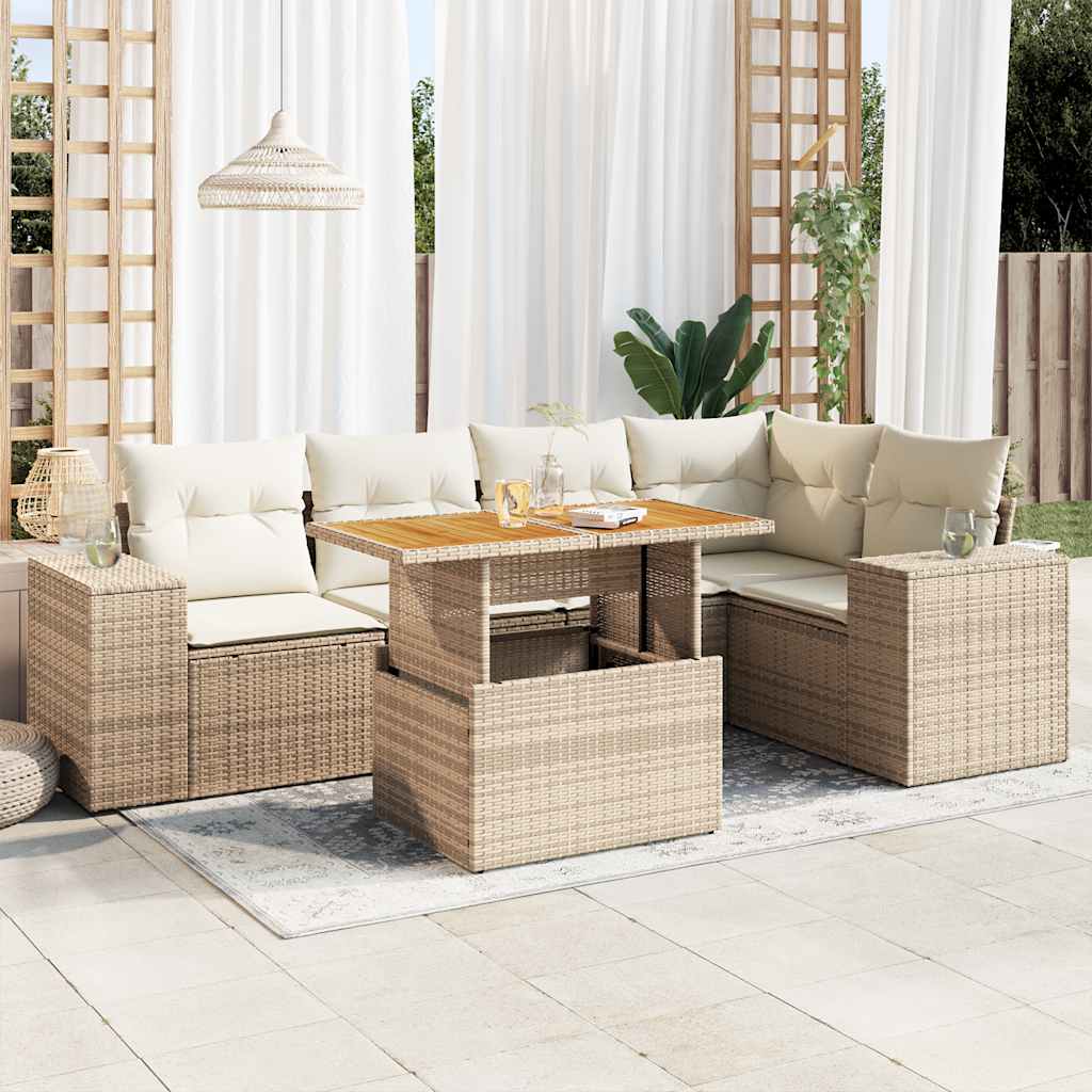 Sofasæt Til Haven 6 Dele Med Hynder Polyrattan - Variant 3327376