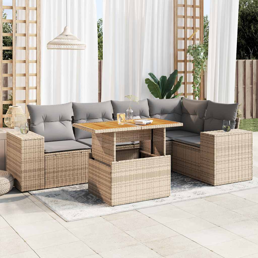 Sofasæt Til Haven 6 Dele Med Hynder Polyrattan - Variant 3327377