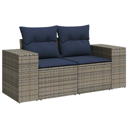 Loungesæt til Haven 11 Dele med Hynder Polyrattan Grå - billede 5