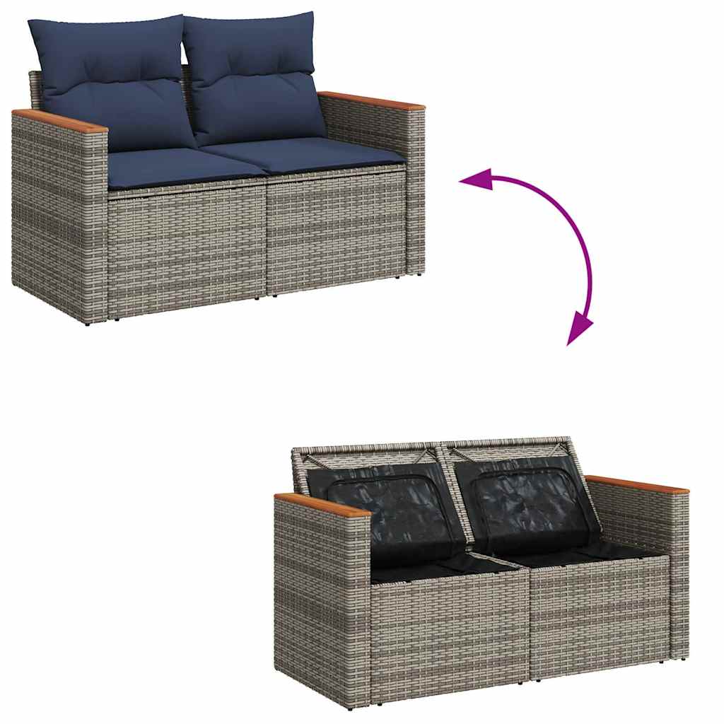 Sofasæt til Haven 6 Dele med Hynder Polyrattan Grå - billede 7