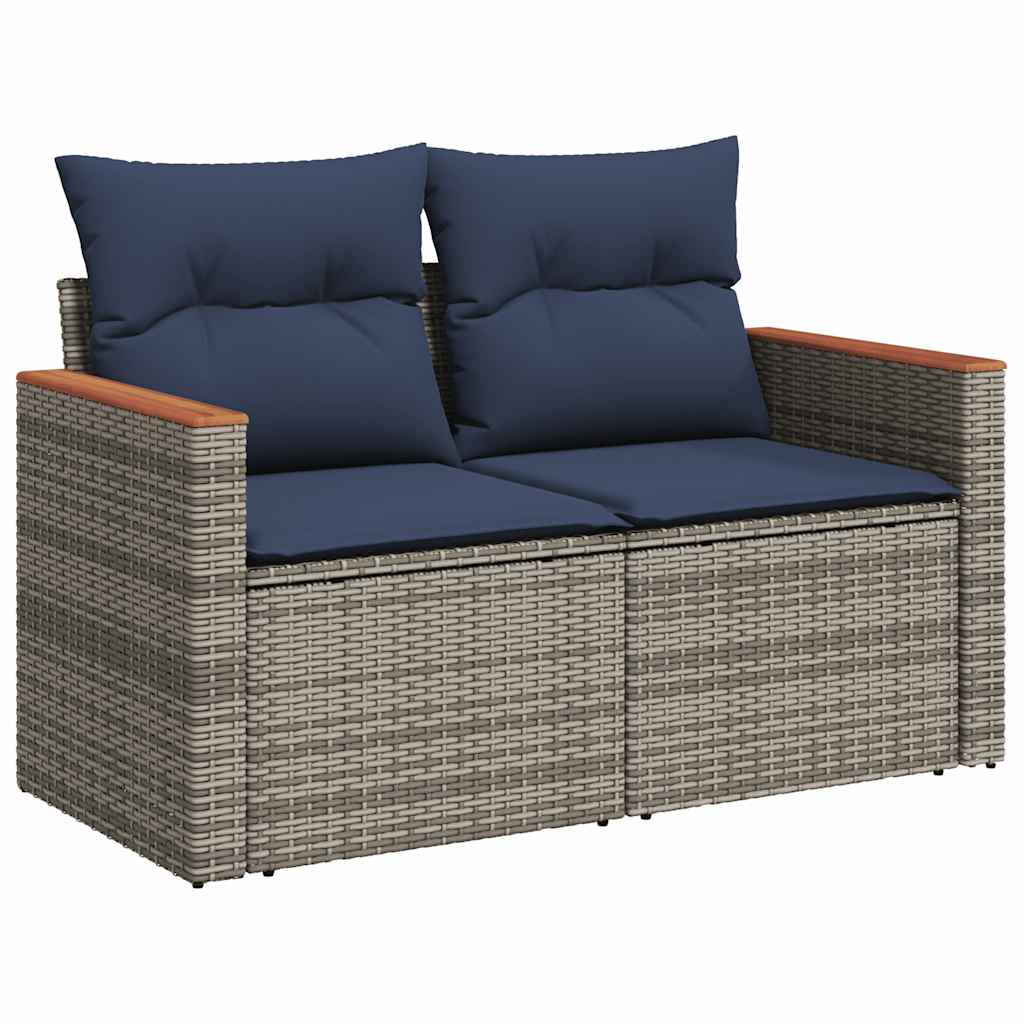 Loungesæt til Haven 11 Dele med Hynder Polyrattan Grå - billede 5