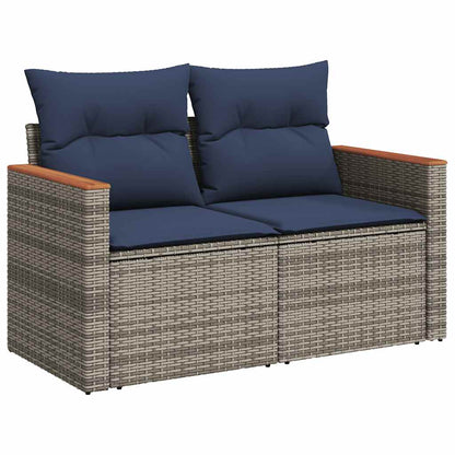 Loungesæt til Haven 11 Dele med Hynder Polyrattan Grå - billede 5