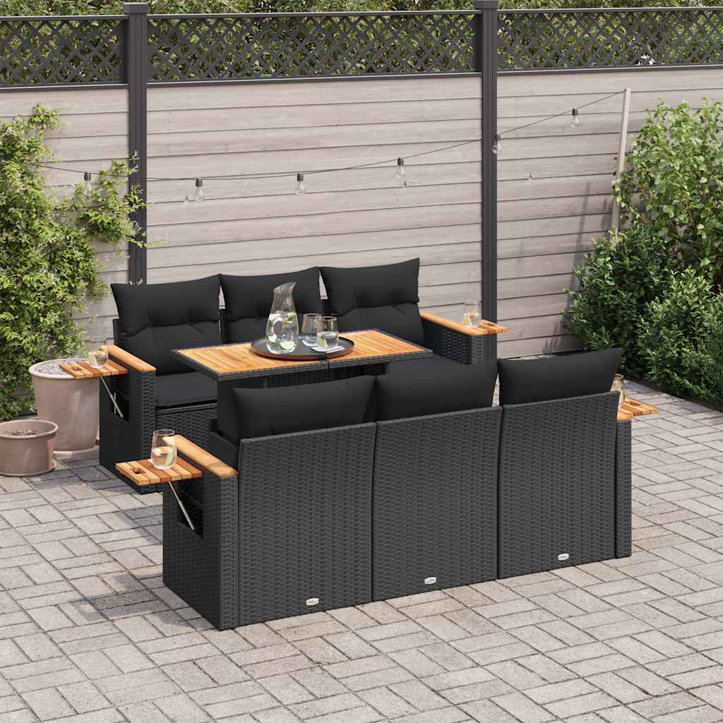 Sofasæt Til Haven 7 Dele Med Hynder Polyrattan Akacietræ - Variant 3327555