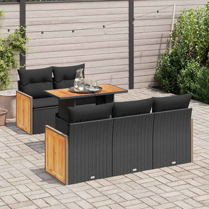 Sofasæt Til Haven 6 Dele Med Hynder Polyrattan Akacietræ - Variant 3327660