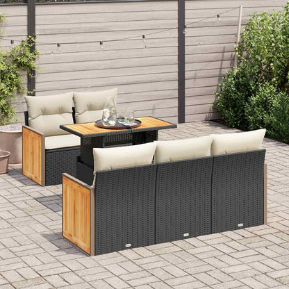 Sofasæt Til Haven 6 Dele Med Hynder Polyrattan Akacietræ - Variant 3327661