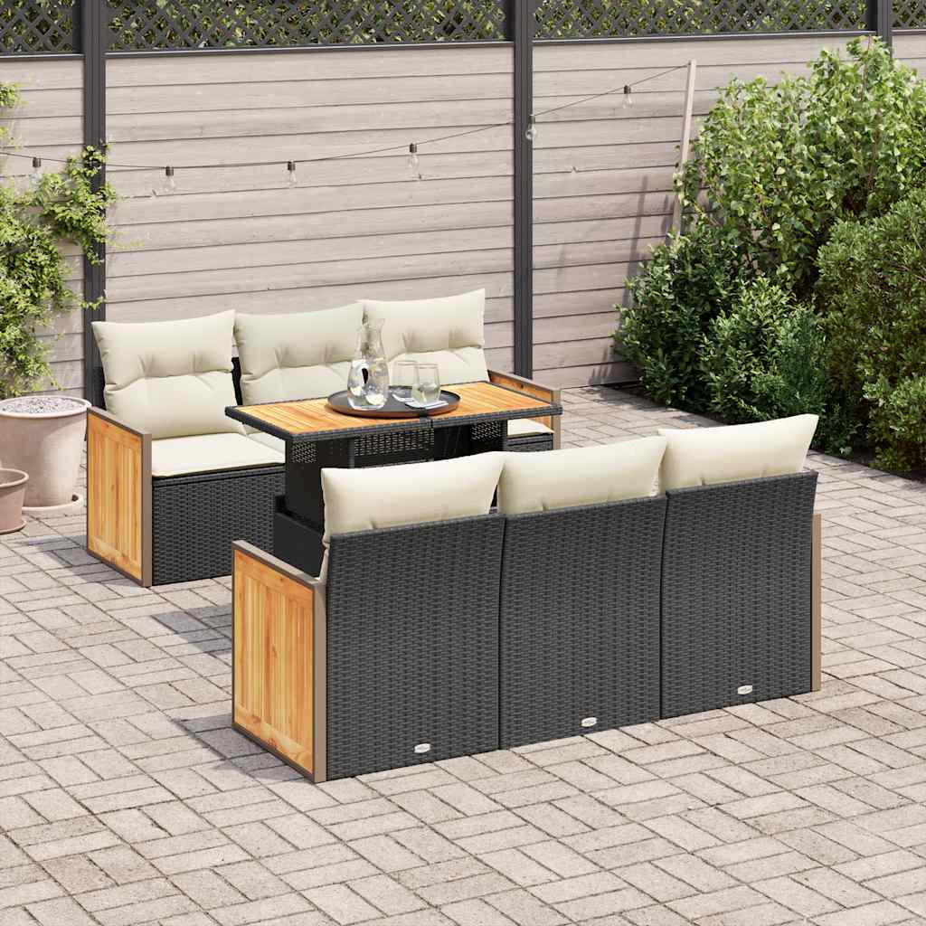 Sofasæt Til Haven 7 Dele Med Hynder Polyrattan Akacietræ - Variant 3327668