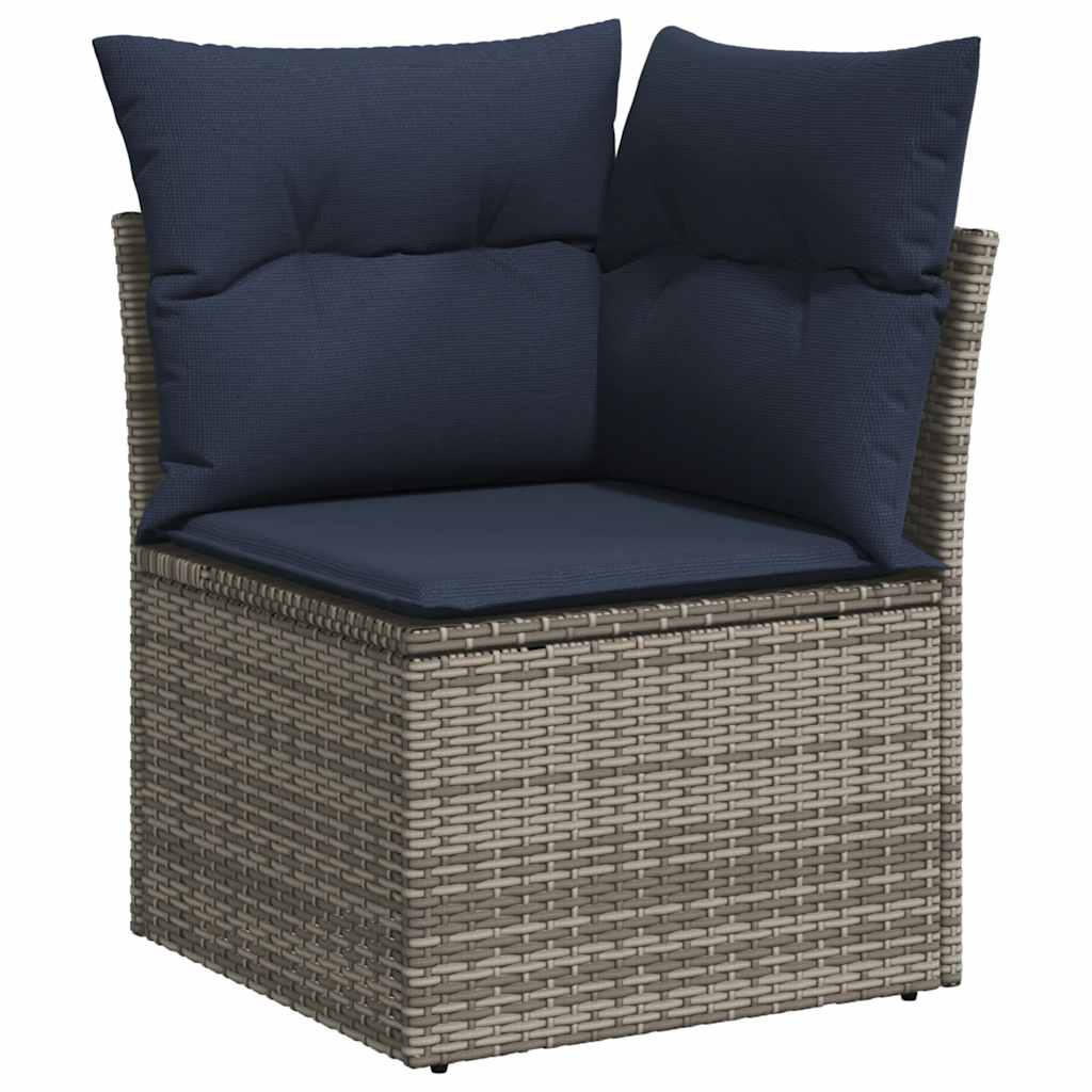 Loungesæt til Haven 11 Dele med Hynder Polyrattan Akacietræ Grå - billede 6