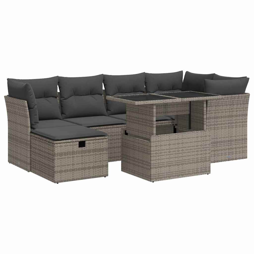 Sofasæt Til Haven 7 Dele Med Hynder Polyrattan - Billede 2