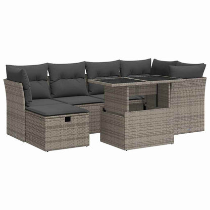 Sofasæt Til Haven 7 Dele Med Hynder Polyrattan - Billede 2