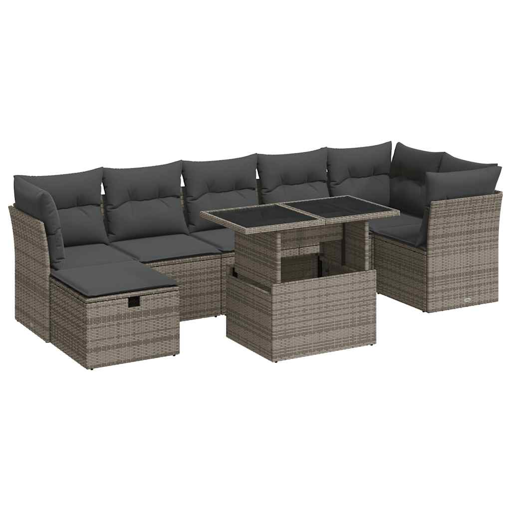 Sofasæt Til Haven 8 Dele Med Hynder Polyrattan - Billede 2
