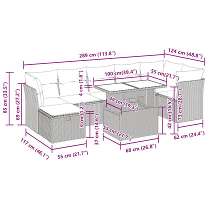 Sofasæt Til Haven 8 Dele Med Hynder Polyrattan - Billede 15