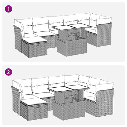 Sofasæt til Haven 8 Dele med Hynder Polyrattan Akacietræ - billede 11