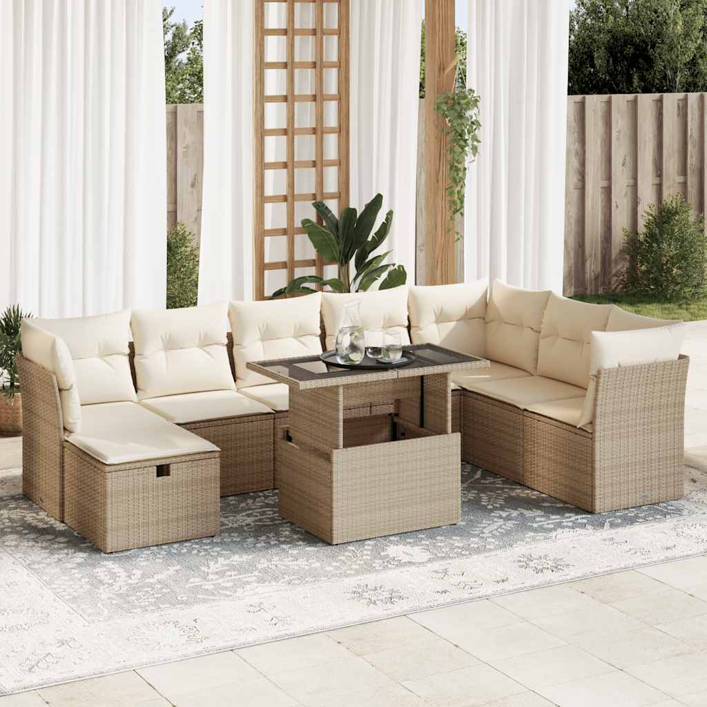 Sofasæt Til Haven 9 Dele Med Hynder Polyrattan - Hovedbillede