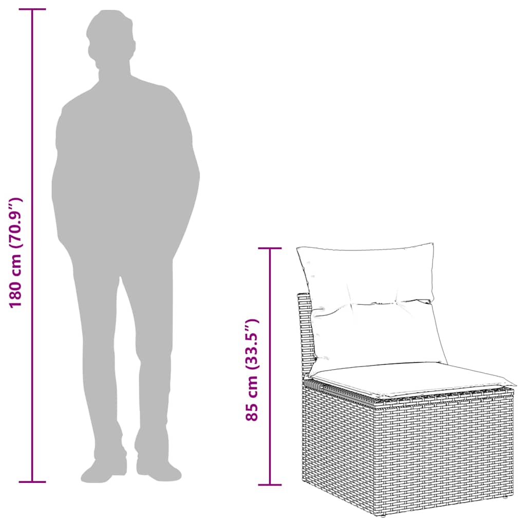 Sofasæt Til Haven 6 Dele Med Hynder Polyrattan - Billede 19
