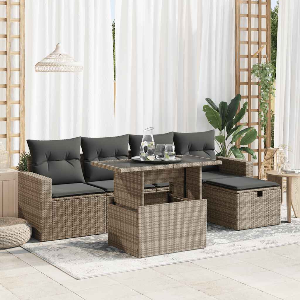 Sofasæt Til Haven 6 Dele Med Hynder Polyrattan - Variant 3327810