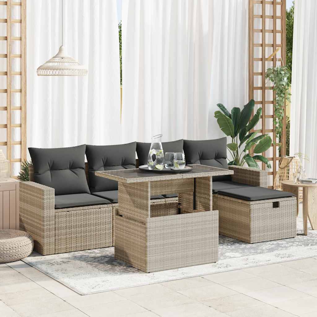 Sofasæt Til Haven 6 Dele Med Hynder Polyrattan - Variant 3327812