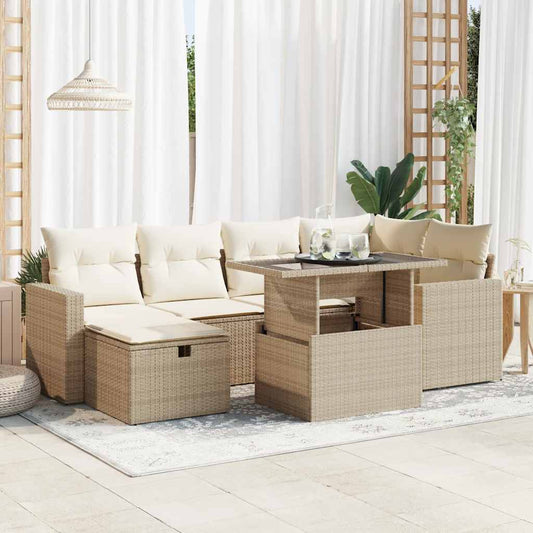 Sofasæt Til Haven 7 Dele Med Hynder Polyrattan - Hovedbillede