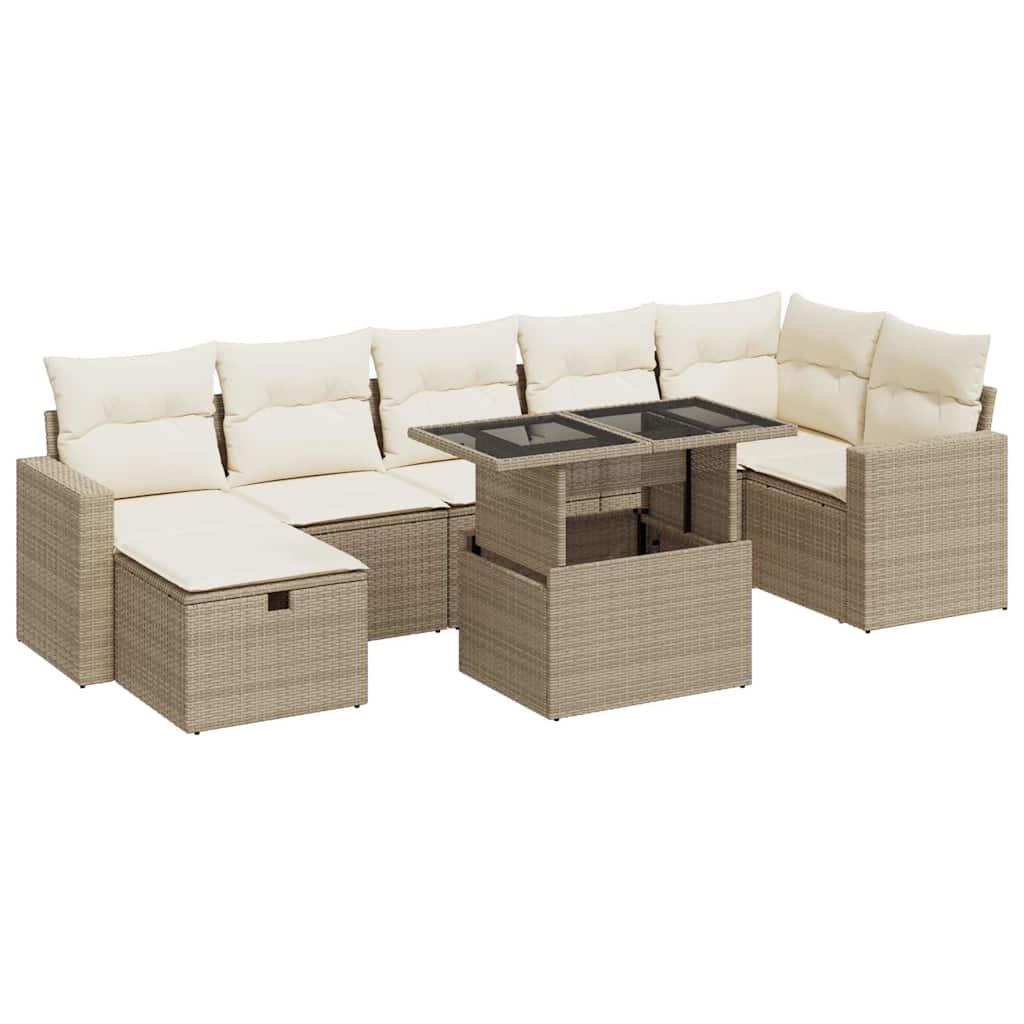 Sofasæt Til Haven 8 Dele Med Hynder Polyrattan - Billede 2