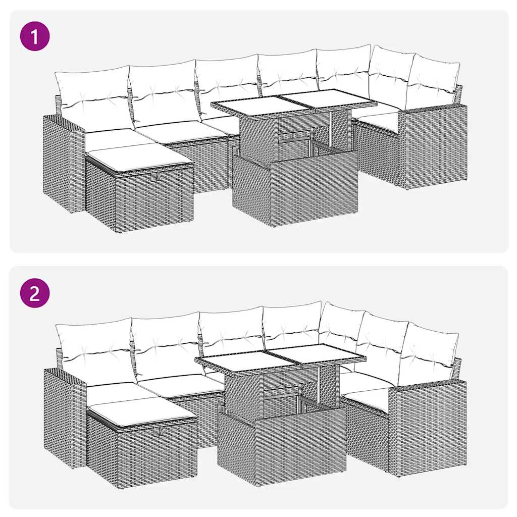 Sofasæt Til Haven 8 Dele Med Hynder Polyrattan - Billede 13