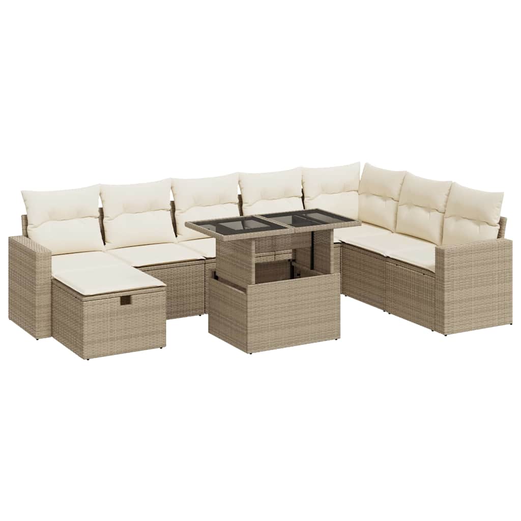 Sofasæt Til Haven 9 Dele Med Hynder Polyrattan - Billede 2