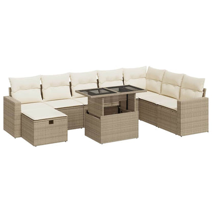 Sofasæt Til Haven 9 Dele Med Hynder Polyrattan - Billede 2