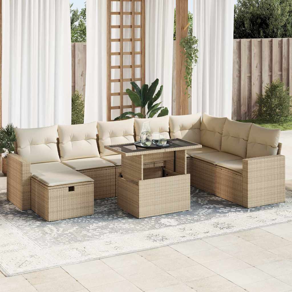 Sofasæt Til Haven 9 Dele Med Hynder Polyrattan - Hovedbillede