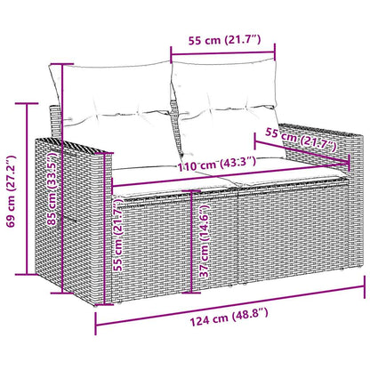 Sofasæt Til Haven 6 Dele Med Hynder Polyrattan - Billede 13