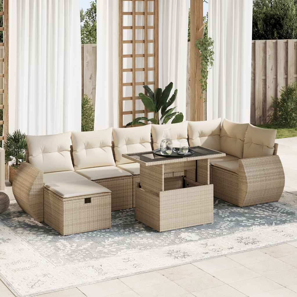 Sofasæt Til Haven 8 Dele Med Hynder Polyrattan - Hovedbillede
