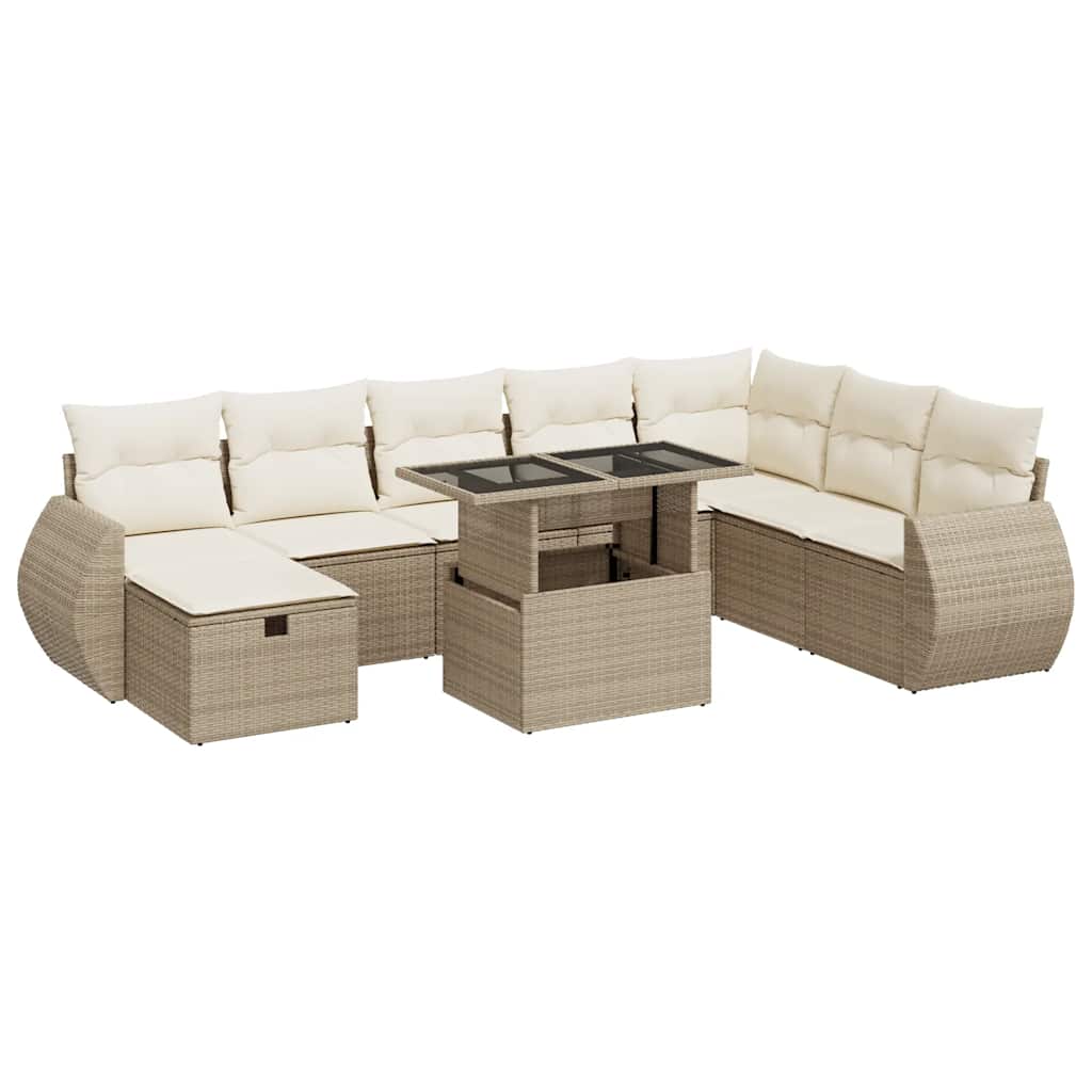 Sofasæt Til Haven 9 Dele Med Hynder Polyrattan - Billede 2