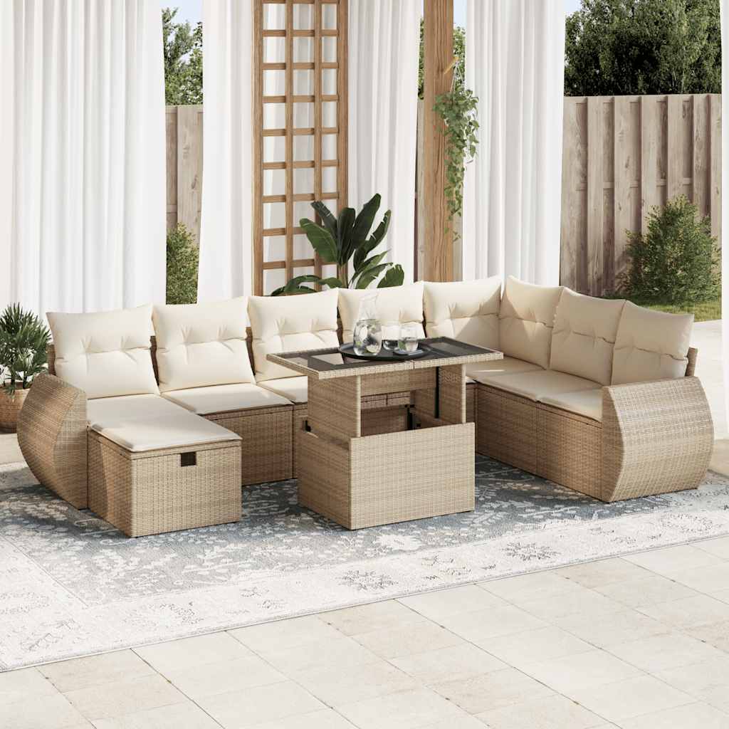 Sofasæt Til Haven 9 Dele Med Hynder Polyrattan - Hovedbillede